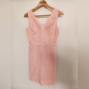 J. Crew Blush Gingham Midi Dress